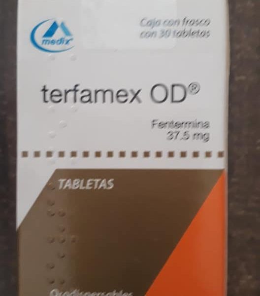 Name: Terfamex OD Generic name: Phentermine Strength: 37.5 mg Package: 30 Tablets box